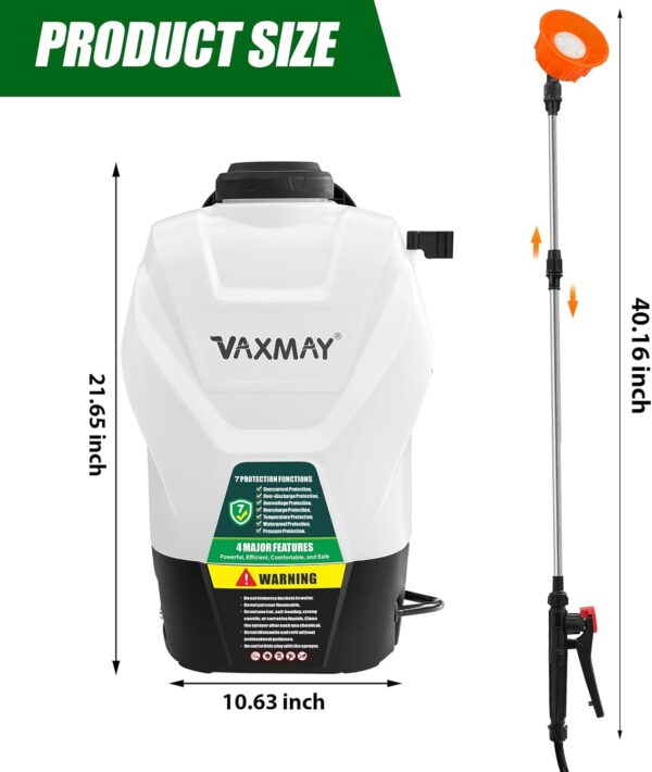 VaxMay 4 Gallon Battery Backpack Sprayer, Makita 18V Compatible - Image 8