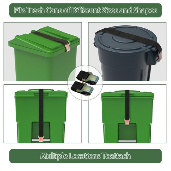 Trash Can Lid Locks, Bear-Resistant Trash Can Strap for Raccoons and Wind - Image 7