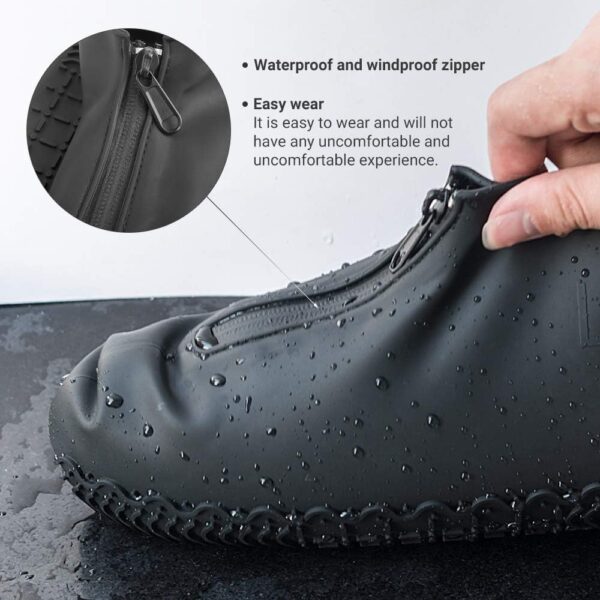 Waterproof Reusable Zippered Shoe Covers, Non-Slip Rain Overshoes for Adults and Kids - Image 3