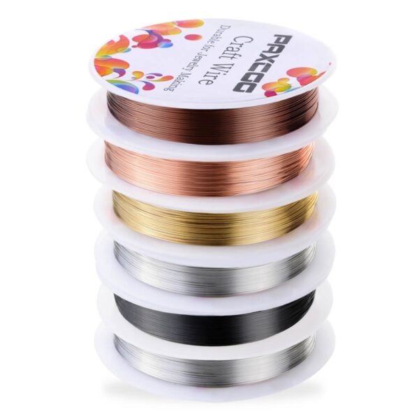 PAXCOO 24 Gauge Beading Wire Set, 6 Colors, 0.5 mm, 11 Yards per Roll - Image 2