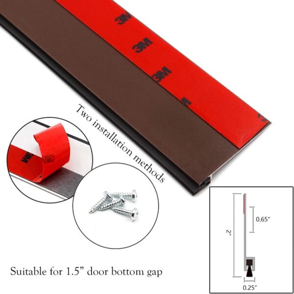 36” Rodent-Proof Aluminum Door Sweep with Rubber Seal - Image 3