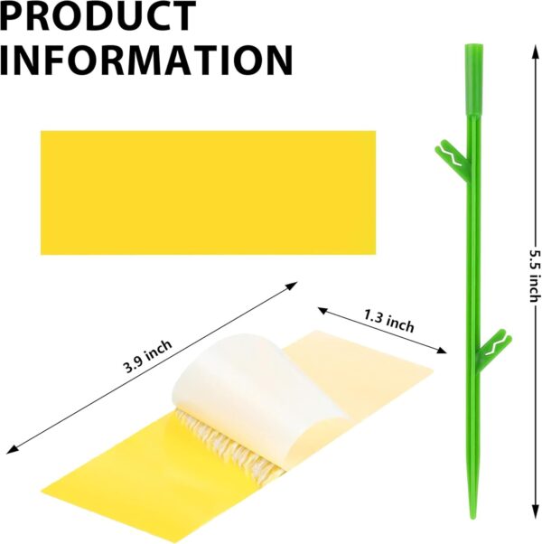 60-Pack Yellow Sticky Traps for Fungus Gnats and Fruit Flies - Image 2