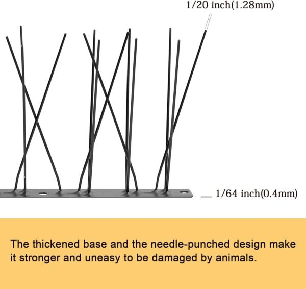 OFFO Black Stainless Steel Bird 10 Feet Spikes for Pigeons - Image 2