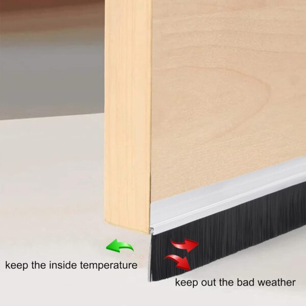Door Sweep H‑Shape Aluminum Base with 3.94 in Nylon Brush Seal - Image 5