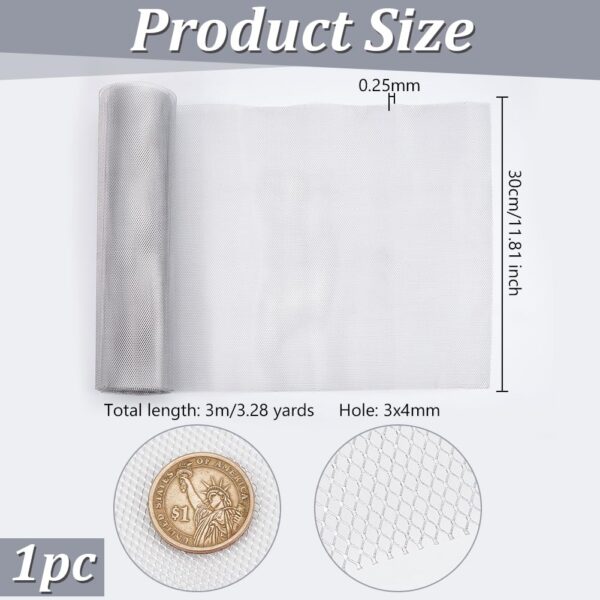 OLYCRAFT White Aluminum Sculpting Mesh, 12" × 9.8' - 0.25 mm Thick - Image 2