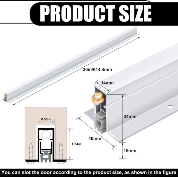 2-Strip Aluminum Automatic Door Bottom, 36-inch Surface-Mount Drop Seal - Image 2