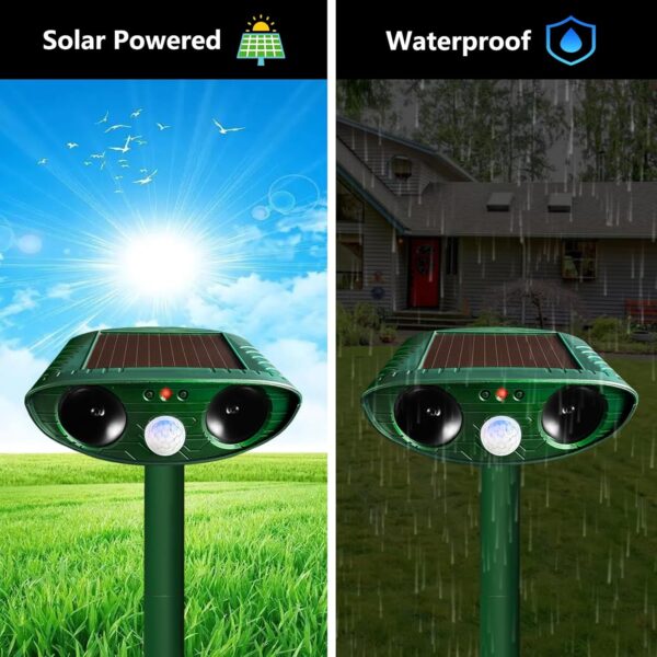 2-Pack Solar Ultrasonic Outdoor Animal Repeller for Yard - Image 4