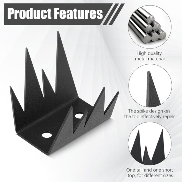 12‑Piece Mountain‑Style Anti‑Climb Metal Fence Spikes with Screws - Image 3