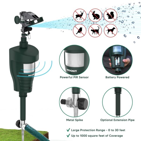 Hoont Cat Repellent, Motion-Activated Sprinkler for Yard and Garden - Image 4