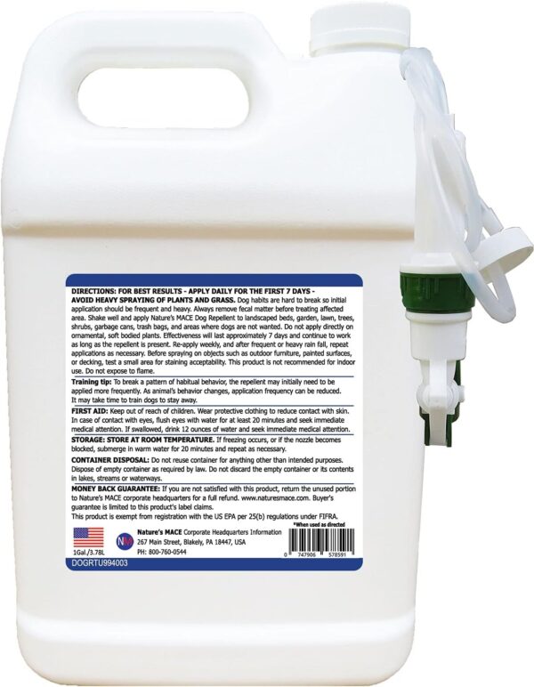 Nature’s MACE Dog Repellent Spray – 1 Gallon, Treats 3,000 sq ft - Image 2