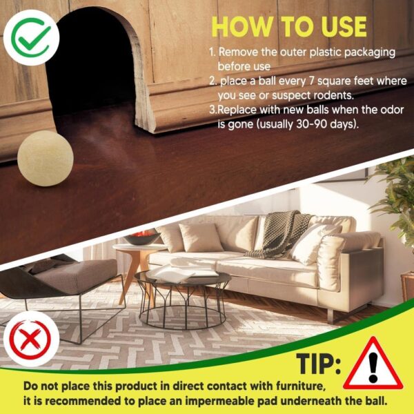 NJYNME Peppermint Pest Control Balls, 8-Pack Natural Rodent and Insect Repellent - Image 9