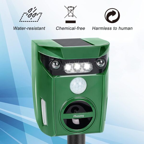 Ultrasonic Animal Repeller: Solar, Waterproof, Motion-Sensor Deterrent - Image 6