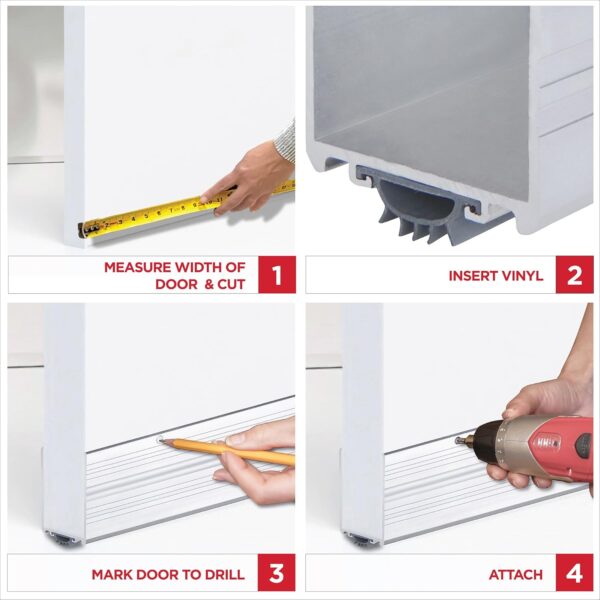 M‑D 36″ Aluminum U‑Shape Screw‑On Under–Door Seal with Kick Plate - Image 5