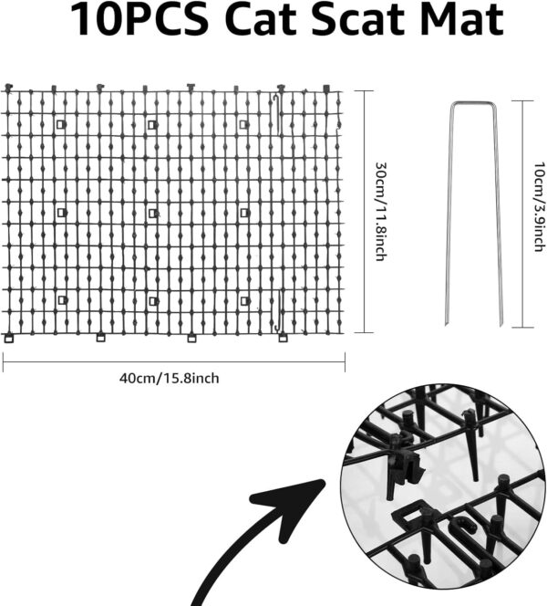 LANIAKEA 12‑Pack 16″ × 12″ Spike Scat Mat for Cats & Animal Barrier - Image 2