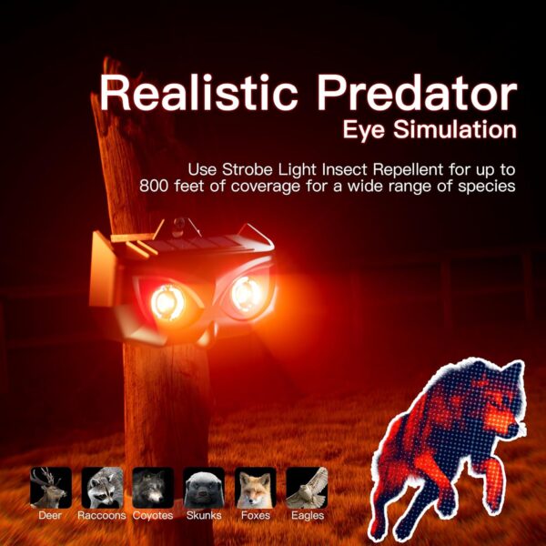 4-Pack Waterproof Solar Predator Lights for Coyotes, Foxes and Raccoons - Image 3