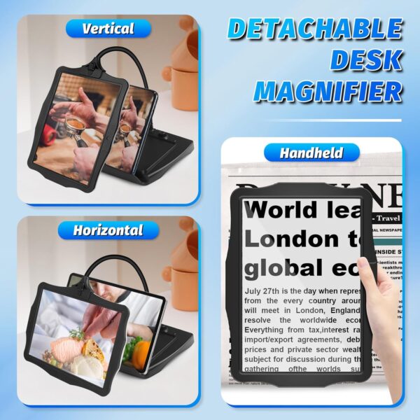 5X Rechargeable Magnifying Desk Lamp with Hands-Free Page Magnifier - Image 4