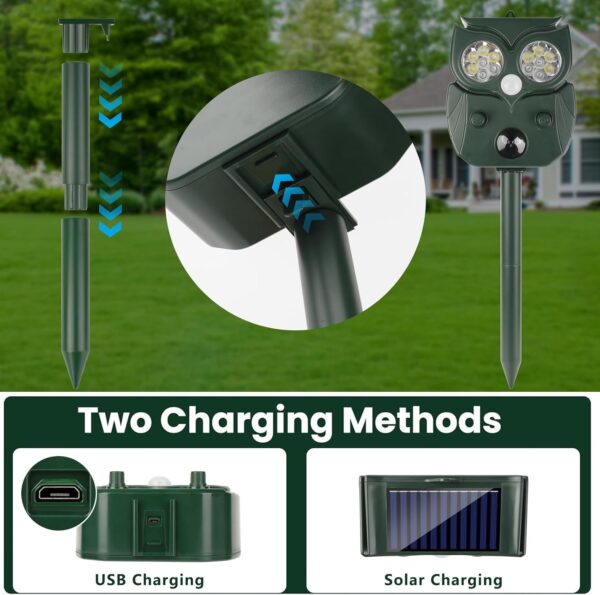 2Pack 2025 Solar Ultrasonic Animal Repellent Defender - Image 6
