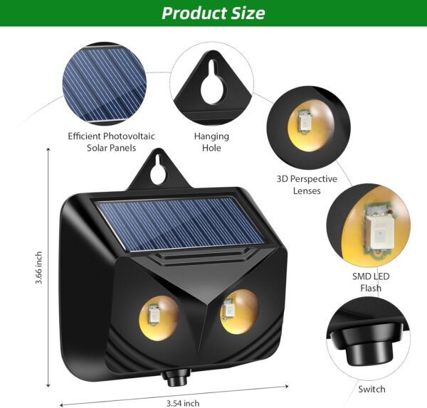 2025 4-Pack Solar Predator Eye Repeller for Yards & Farms - Image 3