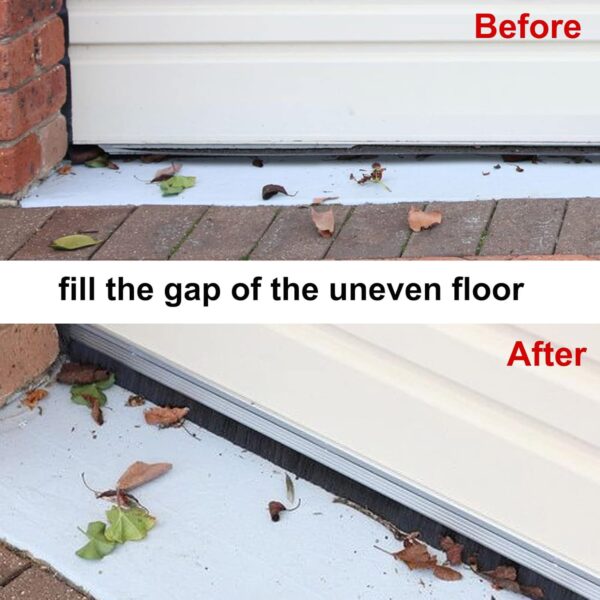 Door Sweep H‑Shape Aluminum Base with 3.94 in Nylon Brush Seal - Image 7
