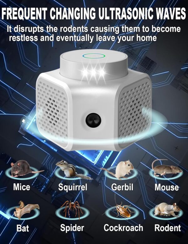 Ultrasonic Mouse Repellent Plug-In, Indoor Rodent and Insect Deterrent - Image 3