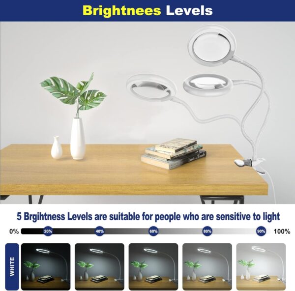 3X Desk Magnifying Glass with Light & Stand - Image 4