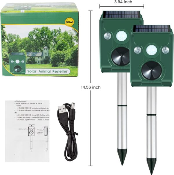 FAYINWBO Solar Ultrasonic Animal Repeller with Siren and Flashing LEDs for Yards and Gardens - Image 7