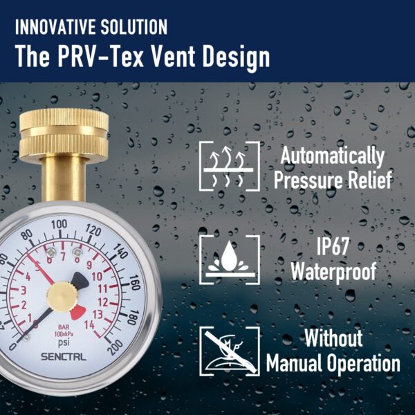 0-200 PSI Water Pressure Gauge with Lazy Hand for Home Water, 2.5 in Dial, 3/4 GHT - Image 5
