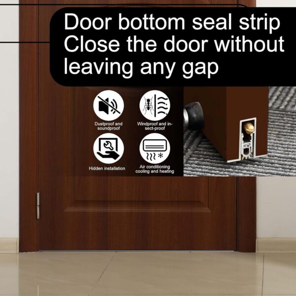 2-Strip Aluminum Automatic Door Bottom, 36-inch Surface-Mount Drop Seal - Image 5