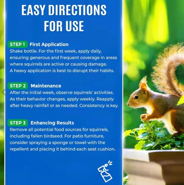 Nature’s MACE 40 oz Squirrel and Chipmunk Repellent Spray - Image 3