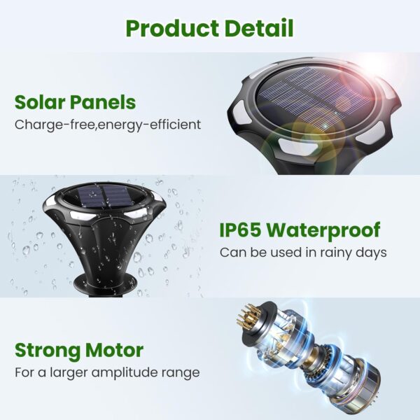 Solar-Powered Ultrasonic Mole & Gopher Repeller Stakes - Image 6