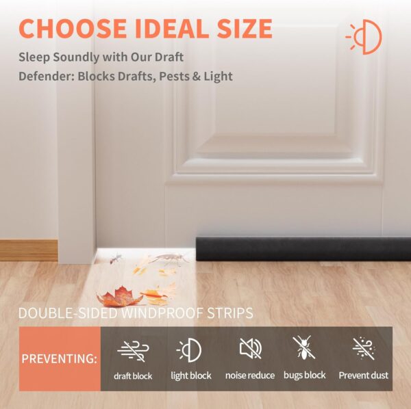 Upgraded 28–32in Black Door Draft Stopper for Big Gaps - Image 2