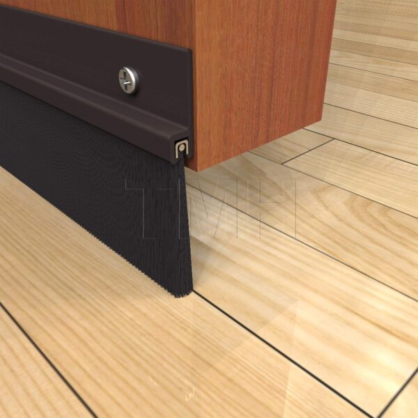 TMH 2″ Black Aluminum Brush Door Sweep, Draft Blocker & Weather Strip Seal - Image 3