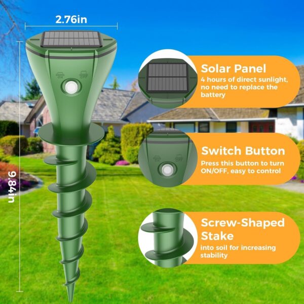 Waterproof Solar Mole & Gopher Repellent for Rat, Squirrel, Skunk, Mole - Image 2
