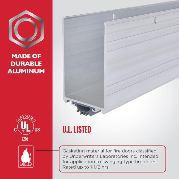 M‑D 36″ Aluminum U‑Shape Screw‑On Under–Door Seal with Kick Plate - Image 3