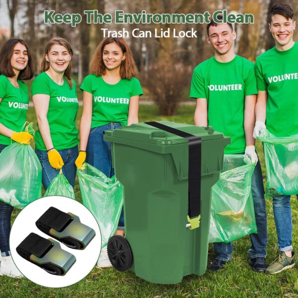 Trash Can Lid Locks, Bear-Resistant Trash Can Strap for Raccoons and Wind - Image 8