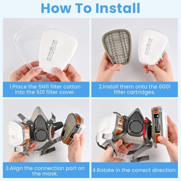 50‑Pack 5N11 N95 Particulate Filter & 6001 Vapor Cartridge Kit - Image 7