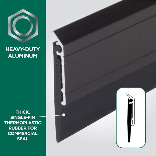 M‑D Heavy‑Duty 36″ Bronze Aluminum Door Sweep with Rubber Seal - Image 5