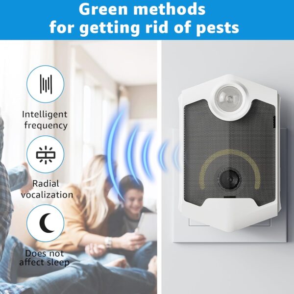 1-Pack Ultrasonic Pest Repeller Plug-In with Night Light - Indoor Electronic Repellent - Image 7