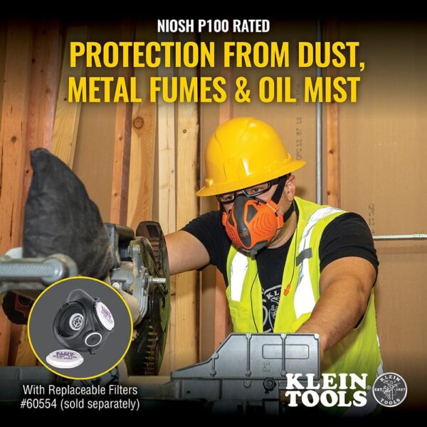 Klein Tools 60553 P100 Half‑Mask Respirator S/M - Image 5