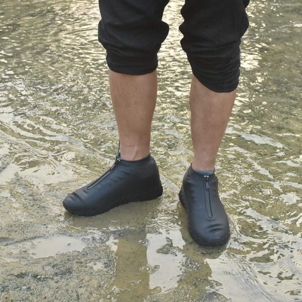 Waterproof Reusable Zippered Shoe Covers, Non-Slip Rain Overshoes for Adults and Kids - Image 2