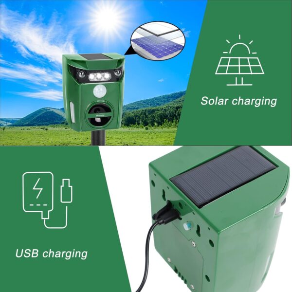 Ultrasonic Animal Repeller: Solar, Waterproof, Motion-Sensor Deterrent - Image 5