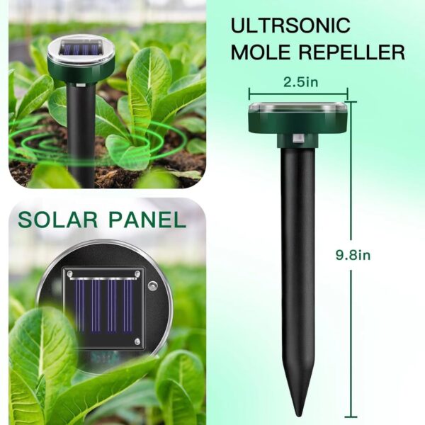 10 Pack Solar Snake & Rodent Deterrent Stakes for Yard & Garden - Image 4