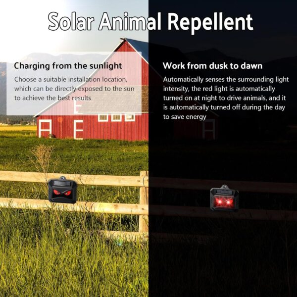 4 Pack Solar Predator Lights, Nocturnal Animal Repeller for Coops and Gardens - Image 3