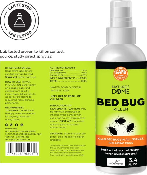 Nature’s Dome Bed Bug Spray: Lasting Defense, 16 oz + 3.4 oz - Image 5