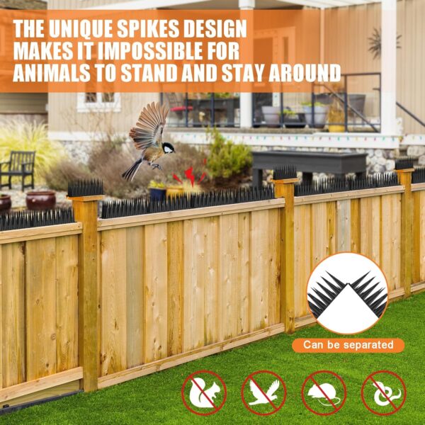 Ultra-Wide 9.8‑Ft 10‑Pack Plastic Bird Spikes for Fence, Railing & Roof - Image 4