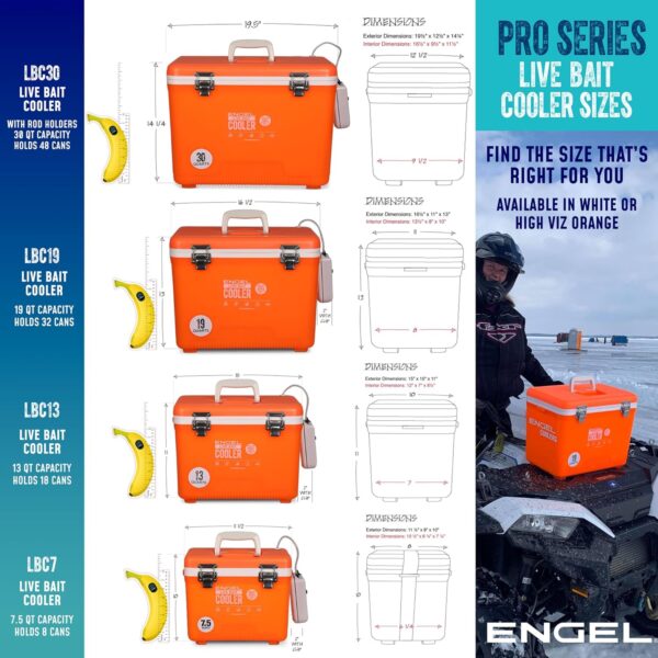 Engel Live Bait Cooler Box ENGLBC-N with 2nd Gen 2-Speed Aerator Pump - Image 3