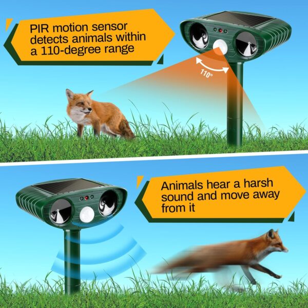 Solar-Powered Ultrasonic 4-Pack Outdoor Animal Repellers - Image 3