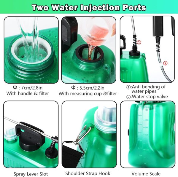 2 Gallon Battery Powered Garden Sprayer, with 32 inch Telescopic Wand and 4 Nozzles - Image 3