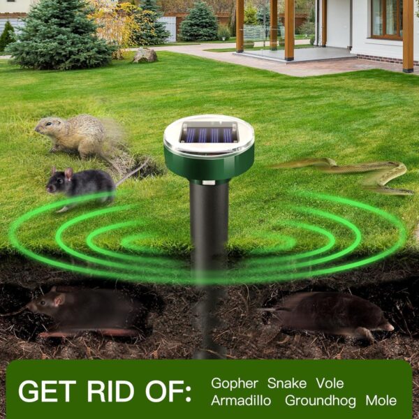 10 Pack Solar Snake & Rodent Deterrent Stakes for Yard & Garden - Image 3