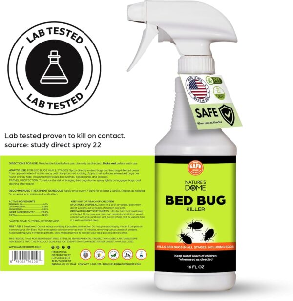 Nature’s Dome Bed Bug Spray: Lasting Defense, 16 oz + 3.4 oz - Image 3